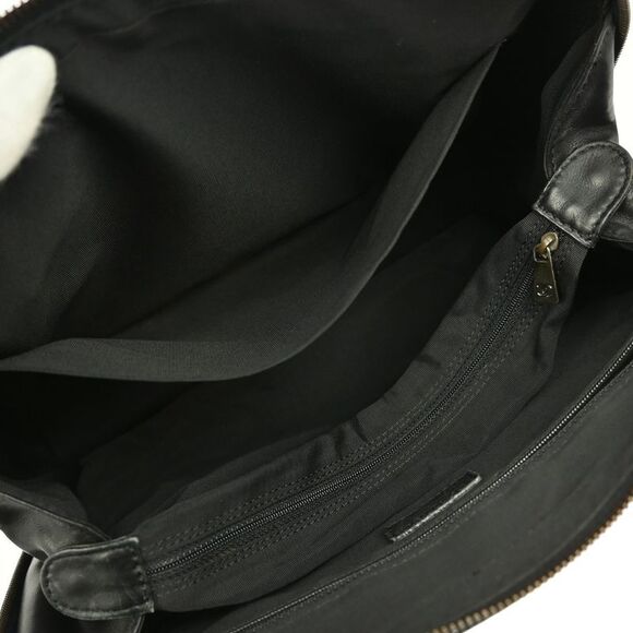 Chanel Surpique Zip Around Satchel Quilted Leather Black Leather Handbag - Picture 3 of 10